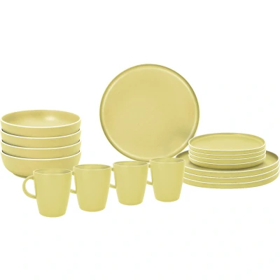 Abbildung von Melamin Geschirr Set Lunch Box Dolomit Stone Touch Camping Teller 16tlg