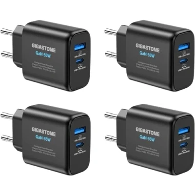 Abbildung von GIGASTONE 65W USB C Ladegerät [4 Packung], 2 Port PD3.0/PPS Schnellladegerät, Type Netzteil mit GaN Tech, kompatibel MacBook Pro/Air, iPhone 16,Galaxy S24, Lenovo,Samsung Note,Pixel