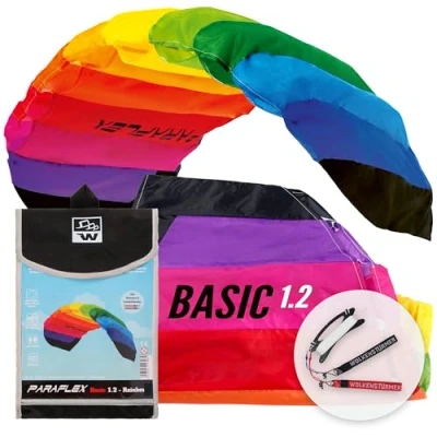 Abbildung von Lenkmatte Paraflex Basic 1.2 (regenbogen) flugfertig m. Schnur &amp; Lenkschlaufen