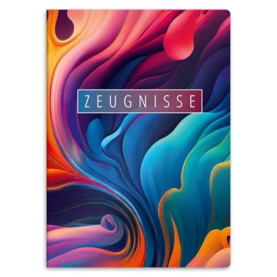 Abbildung von itenga Organisationsmappe Zeugnismappe A4 Kunststoff Sichtbuch Motiv Farbkleckse