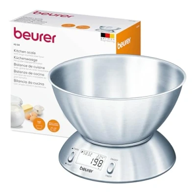 Abbildung von Beurer 708.4 KS 54 Küchenwaage (mit Edelstahlschüssel), 21,3cm
