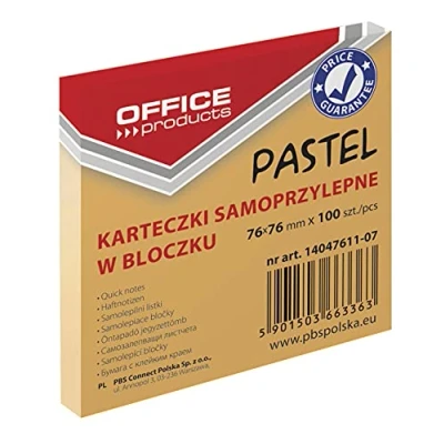 Abbildung von OFFICE PRODUCTS 14047611 07 Haftnotiz 76 X mm, 1 100 Blatt, Pastellfarbe/orangefarbig
