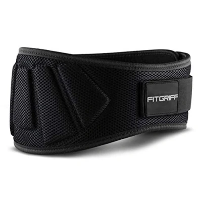 Abbildung von FITGRIFF® Gewichthebergürtel V1 Fitness Gürtel für Bodybuilding, Krafttraining, Gewichtheben Trainingsgürtel Damen und Herren (Schwarz, 81cm 88cm Bauchumfang (Medium))