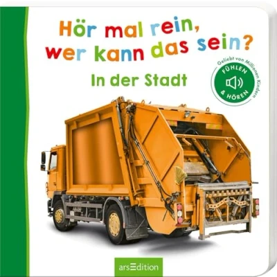 Abbildung von Hör mal rein, wer kann das sein? In der Stadt: Fühlen und hören Hochwertiges Pappbilderbuch mit 5 realistischen Sounds Fühlelementen für Kinder ab 18 Monaten