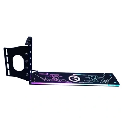 Abbildung von Amsixo PCI E PC Grafikkarten, vertikaler Standfuß, vertikale GPU Halterung mit LED, 5 V, 3 polig, 12 GPU, Halter