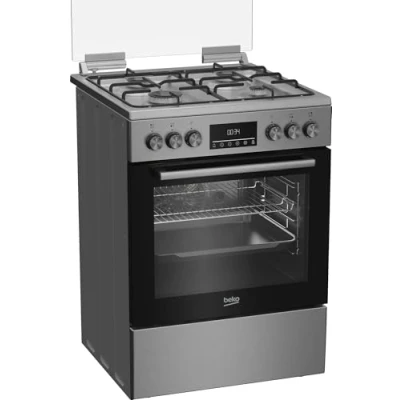 Abbildung von BEKO Gas Standherd mit Kochfeld 60cm Edelstahl Grill Umluft, .