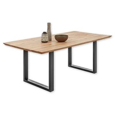 Abbildung von BENNET Esstisch Massivholz Eiche Hochwertiger Esszimmertisch mit Metallgestell für Ihr Esszimmer 200 x 74 100 cm (B/H/T)