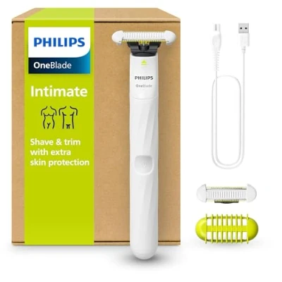 Abbildung von Philips OneBlade Intimate, Designed For Pubic Grooming, Trim &amp; Shave With Extra Skin Protection, Model QP1924/30