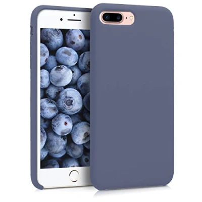 Abbildung von kwmobile Hülle kompatibel mit Apple iPhone 7 Plus/iPhone 8 Plus Silikon Handy Case Handyhülle weiche Oberfläche kabelloses Laden Lavendelgrau