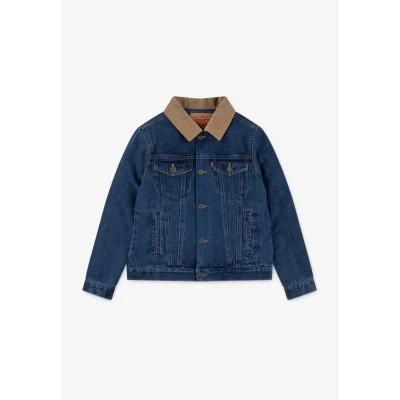 Abbildung von Levi&#039;s Quilted Lined Trucker Unisex Jeansjacke für Kinder, Größe: 104, Bandwagon destruction