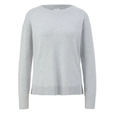 Abbildung von s.Oliver Black Label Leichter AUS Strickpullover, Damen, Größe: 34, Taubengrau