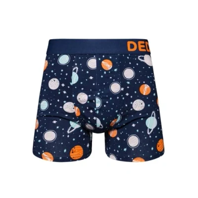 Abbildung von Dedoles Boxershorts Herren &amp; Jungen Unterwäsche Trunks Baumwolle lustige Designs Dinosaurier Hamster Spiele Maulwurf Geschenk, Farbe Blau, Motiv Kosmos Unterhose, Gr. 2XL