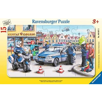 Abbildung von Ravensburger Puzzle 6037 Einsatz der Polizei % Rahmenpuzzle 15 Teile, Puzzleteile