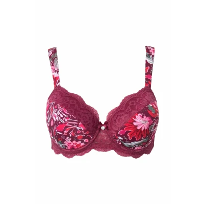 Abbildung von Ulla Popken Bügel BH, Damen, Größe: 95E, Aubergine