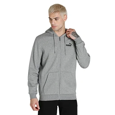 Abbildung von Puma ESS Small LOGO FZ FL Sweatjacke, Herren, Größe: Medium, Medium gray heather