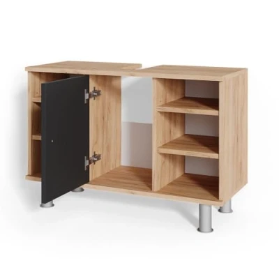 Abbildung von Vicco Waschbeckenunterschrank Fynn, Goldkraft Eiche/Anthrazit, 80 x 54 cm