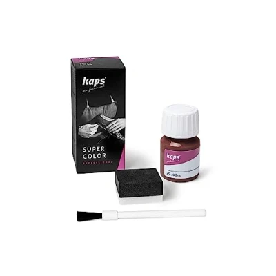 Abbildung von Kaps Super Color Lederfarbe für Naturleder, Synthetik und Textil, Lederfärber, 25 ml, Kirschrot 156