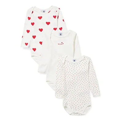 Abbildung von Petit Bateau Baby MädchenGestreifter Body mit langen Ärmeln (3er Pack) , Variante 1, 12 Monate