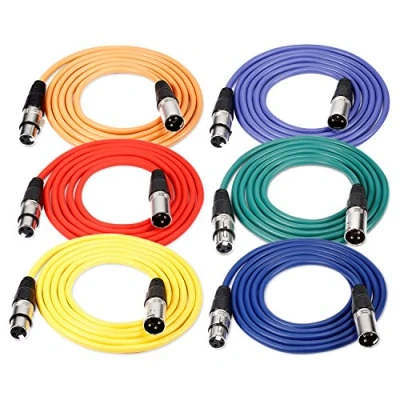Abbildung von Neewer 6 Pack 1 Meter Audio Kabelkabel, XLR Stecker auf Buchse Mikrofon Farbkabel (grün, blau, lila, rot, gelb, orange)