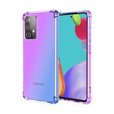 Abbildung von WILLIS TPU Silikon Handyhülle für Samsung Galaxy A52 4G / 5G A52s 5G, Durchsichtig Farbverlauf Case, Anti Drop und Scratch Schutzhülle