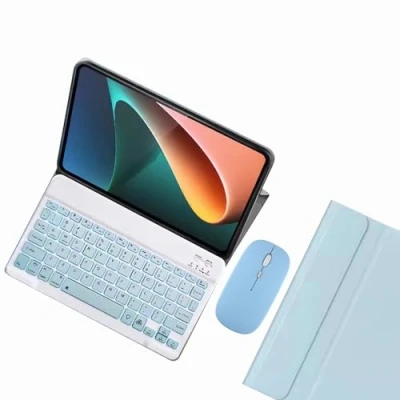 Abbildung von GUPENAA Tastatur Hülle für Xiaomi Pad 6/6 Pro 11&quot; 2023, 7 Farbige Beleuchtung, Magnetische Abnehmbare Bluetooth Tastatur, Weiche TPU Rückenständerabdeckung mit Maus,Blau