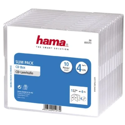Abbildung von Hama CD Slim Pack 4, 10er Pack, 00051273, Transparent