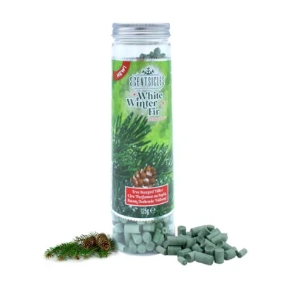 Abbildung von Scentsicles Weihnachtsbaum Duftgranulat 125g Weiße Wintertanne Duft Pellets zum befüllen von Duftsäckchen Weihnachten Advent Raumduft Weihnachtsduft Baumduft für künstliche Weihnachtsbäume