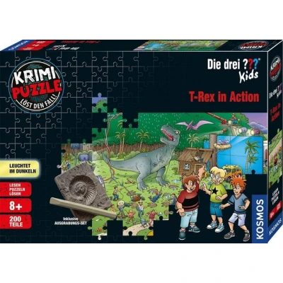 Abbildung von Kosmos Puzzle Krimipuzzle Die drei ??? Kids T Rex in Action, 200 Puzzleteile, Made Germany