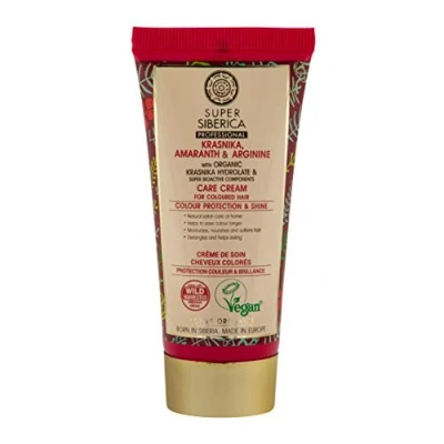 Abbildung von Natura Siberica Super Krasnika, Amaranth &amp; Arginin Pflegecreme für coloriertes Haar, 50 ml