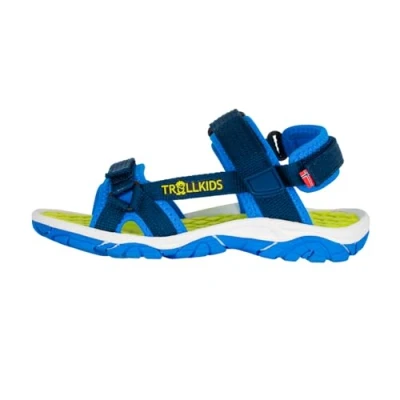 Abbildung von Trollkids Oslofjord Trekkingsandale für Kinder, Größe: 27, Navy/lime Schuhe