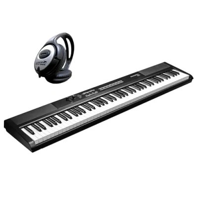 Abbildung von Kurzweil Stage Piano KAS1 LB 88 Tasten mit Kopfhörer (88 Tasten, schwarz),