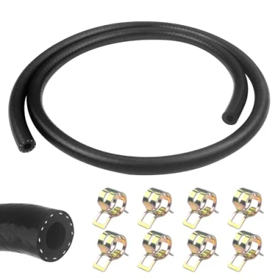 Abbildung von Newpop benzinschlauch set, 1 Meter kraftstoffschlauch, 6 mm Innendurchmesser dieselschlauch, ölschlauch mit 8 Stücke schlauchschellen, für Auto, Motorrad, Traktoren oder kleine Motoren