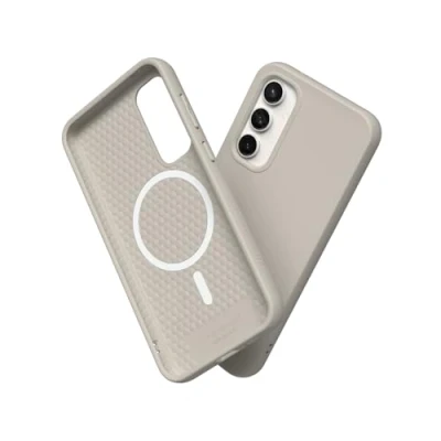 Abbildung von RhinoShield Hülle kompatibel mit [Galaxy S23 FE] SolidSuit MagSafe Stoßdämpfende &amp; schlanke Schutzhülle Premium Finish 3.5 Meter Fallschutz Sandbeige