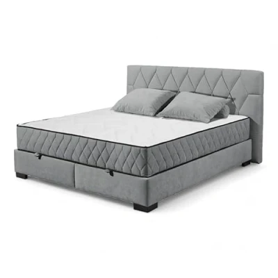 Abbildung von NAGOL B Boxbett 180x200, Anthrazit Bequemes Doppelbett mit Bettkasten und Premium 9 Zonen Federkern Wendematratze 205 x 114 214 cm (B/H/T)