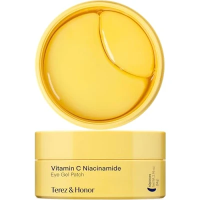 Abbildung von Augenpads gegen Augenringe Korean Skincare: Vitamin C Niacinamide Tränensäcke &amp; Falten, 60 Stück Vegan, Tierversuchsfrei für empfindliche Haut geeignet Under Eye Patches