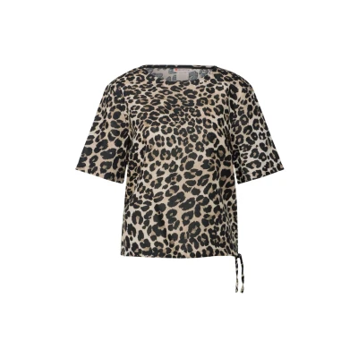 Abbildung von Street One Damen A345742 Leinenmix Print Blusenshirt, Schwarz, 36