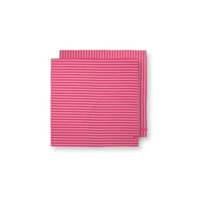 Abbildung von PiP Studio Geschirrtuch Geschirrtücher Set Stripes Pink (65x65cm) (2 teilig)