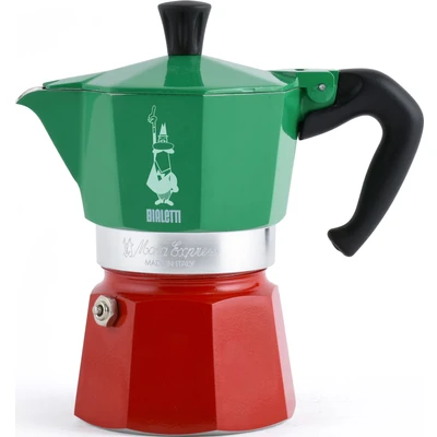 Abbildung von BIALETTI Espressokocher Moka Express Tricolore Italia, 0,27l Kaffeekanne, 6 Tassen