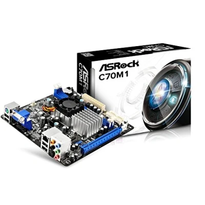 Abbildung von ASRock C70M1 Mainboard Sockel (HD6290, VGA, SND, GLN, SATA III, DDR3 Speicher)