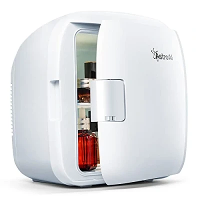 Abbildung von AstroAI 2 in 1 Mini Kühlschrank 9 Liter Fridge mit Kühl und Heizfunktion 12 Volt am Zigarettenanzünder 230 Steckdose für Autos, Privathaushalte, Büros Schlafsäle (Weiß)