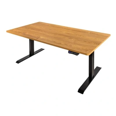Abbildung von riess ambiente Schreibtisch OAK DESK 160cm natur / schwarz (Einzelartikel, 1 St), Büro · höhenverstellbar Home Office Industrial