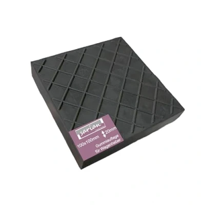 Abbildung von Gummiauflagen Verschiedene Größen für Wagenheber und Hebebühnen zum Reifenwechseln Rangierwagenheber Gummiklotz Gummiunterlage (100x100x20 Waffel)