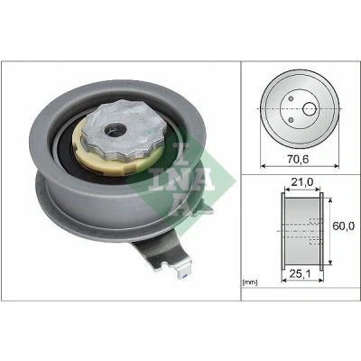 Abbildung von INA 531 0940 10 Spannrolle, Zahnriemen VOLKSWAGEN: Passat B8 Variant, Golf 7 VIII Schrägheck, AUDI: A3 Sportback, Limousine