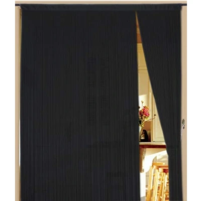 Abbildung von Kaikoon Fadenvorhang Vorhang Fadenstore Fadengardine Messe 150 cm x 400 schwarz Neu