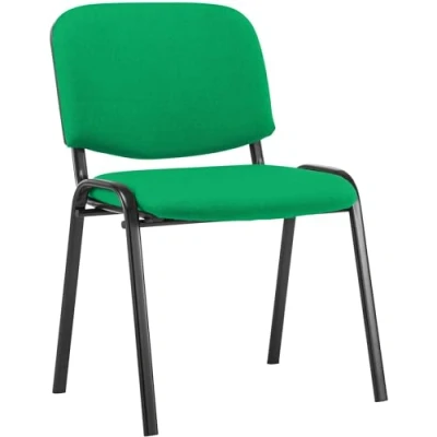 Abbildung von CLP Stapelstuhl Ken I Konferenzstuhl Mit Stoff Bezug Schwarzes Metallgestell, Farbe:grün
