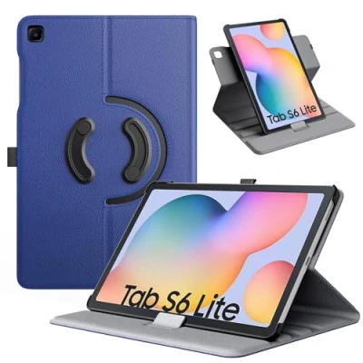 Abbildung von TiMOVO Hülle Kompatibel mit Galaxy Tab S6 Lite 2024/2020/2022, 90 Grad Drehbar Ständer Schutzhülle S Stifthalter, Auto Schlaf/Aufwach für 10.4&quot; Tablet Marineblau