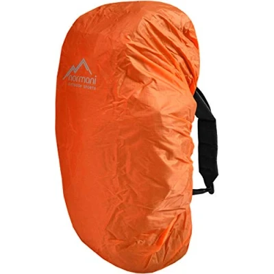 Abbildung von normani wasserdichter Regenueberzug Raincover Regenhülle für Backpacks Rucksack Farbe Sun Orange Größe 40 50 Liter