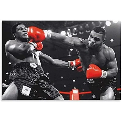 Abbildung von LBMED Leinwand Druck Poster Mike Tyson Vs Trevor Berbick Boxposter für Bürodekoration Wandkunst Kunstwerk Malerei Kunstdrucke Bild 19.7&quot;x27.6&quot;(50x70cm) Kein Rahmen