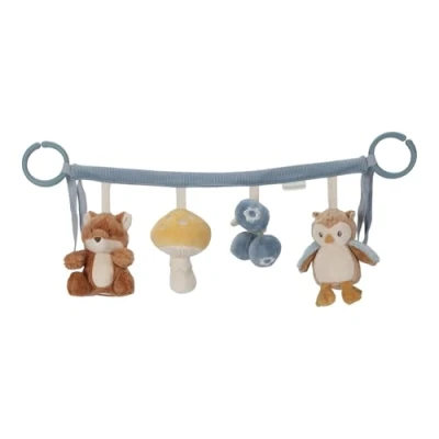 Abbildung von Little Dutch 8911 Stoff Kinderwagenkette Spielzeug für Babyschale Forest Friends blau