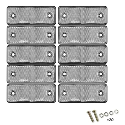 Abbildung von 10x Reflektoren Rückstrahler E Prüfzeichen,Reflektoren Anhänger,Reflektoren Anhänger Streuscheibe für Zaunpfosten Wohnwagen Traktor (Weiß)